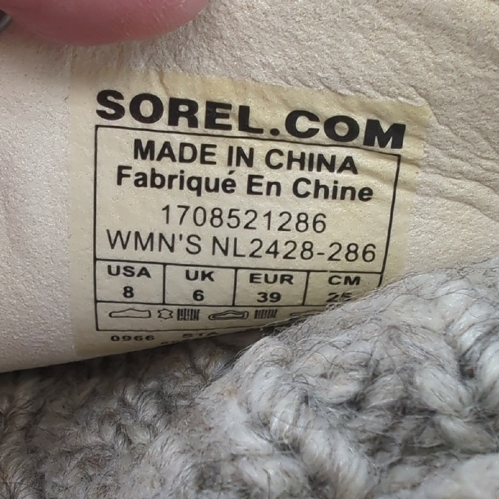 SOREL Joanie Sweater Wedge Boots Black, Tan, Cream Chelsea Style Sz 8 - Picture 10 of 10